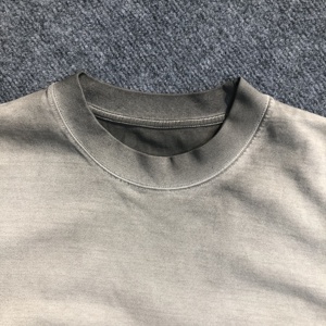 เสื้อยืดผู้ชายผ้าฝ้ายโอเวอร์ไซส์ทรงหลวมแขนสั้นสไตล์วินเทจผ้า100% ซักโลโก้ได้ตามต้องการ - Product Image 5