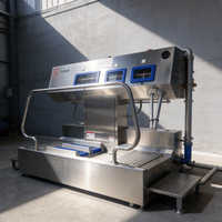 Tourniquet d'hygiène automatique SUS304 avec station de lavage et de désinfection des mains et des bottes certifiée CE pour l'entrée des ateliers de transformation de viande