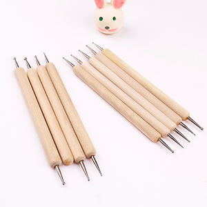 Haute qualité Double extrémité spirale pointeur stylo argile sculpture et acrylique ongles <span class=keywords><strong>dessin</strong></span> ensemble d'outils avec bois et acier inoxydable - Product Image 4