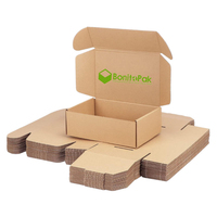 Boîte d'expédition pliable en carton kraft écologique, durable, naturelle, avec logo personnalisé