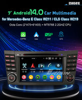 Erisin ES6581E Reproductor de DVD para Auto con Pantalla IPS de 7 Pulgadas, Android 14.0, DSP, CarPlay, GPS para Mercedes Benz Clase E W211, Clase CLS W219, Estéreo para Auto