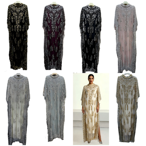 Robe Kaftan de Luxe Perlée à la Main pour Femme, <span class=keywords><strong>Abaya</strong></span> de Dubaï, Robe de Soirée Longue Musulmane, Robe Formelle Modeste pour l'Aïd, Mariage, Ramadan, ODM - Product Image 3