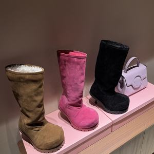 Nuovi <span class=keywords><strong>stivali</strong></span> <span class=keywords><strong>bianchi</strong></span> rosa caldo da donna <span class=keywords><strong>stivali</strong></span> al ginocchio in pelle scamosciata rosa Designer rosa - Product Image 2