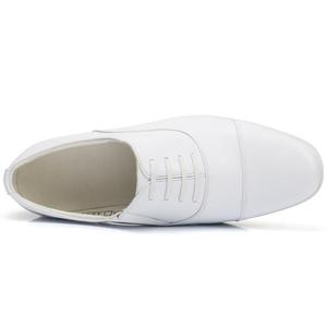 <b>White</b> Leather Men's Dress Shoes Pointed Toe Formal Wedding Oxford Shoes With <b>Laces</b> Durable <b>White</b> Shoe For Special Occasions - Product Image 3
