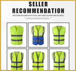 Chaleco DE SEGURIDAD reflectante unisex con logotipo personalizado Clase 2 ANSI Verde impermeable con flash LED y reflectores - Product Image 5