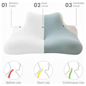 Oreiller multifonctionnel en mousse à mémoire de forme respirante JYM JYM avec housse d'oreiller en soie rafraîchissante, offrant un soutien confortable pour le cou - Product Image 5