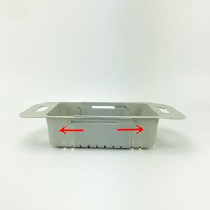 プラスチック製引き込み式排水ボウル調整可能洗濯ふるいキッチンシンクトレーナーラック吊り収納タンクボウルラックColanders - Product Image 2