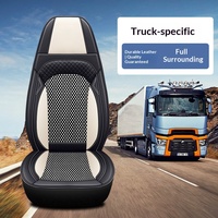 Housses de siège de camion classiques en cuir litchi à couverture intégrale pour grands tracteurs, camions à benne basculante, poids lourds, poids moyens, toutes saisons