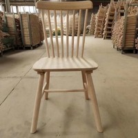 Chaises de salle à manger Windsor en bois massif de style mi-siècle, design en bois naturel pour usage domestique, commercial, restaurant et salon