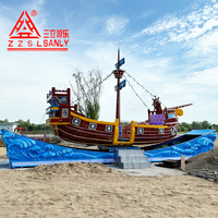 Manège Sanly Rides Drifting Pirate Ship en FRP et acier avec éclairage LED pour parcs d'attractions extérieurs et fêtes foraines, Pièces de manège de parc d'attractions