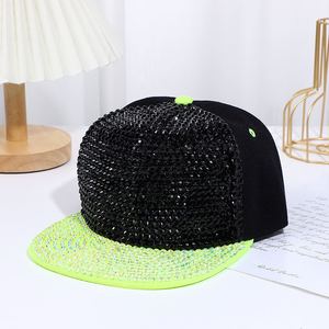 Two Tone Bling Diamond <b>Snapback</b> Hat Rhinestone Flat Brim Baseball <b>Cap</b> Hip Hop Crystal Studded Party Festival Custom Logo - Product Image 4