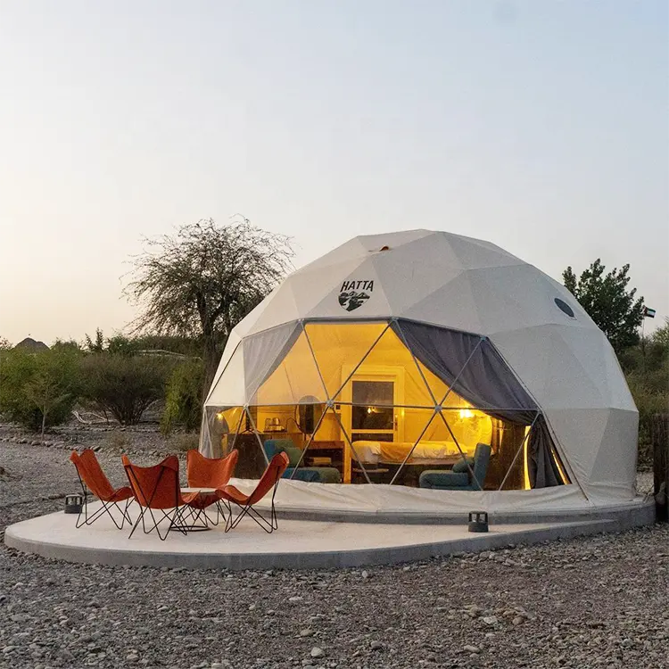 Freiluft 3-4-Personen-Zelte Camping Luxus 6m Kuppel-Glamping-Zelt für Hotel