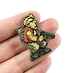 Broche Malk en métal de dessin animé en gros, jeu de pixels entourant l'insigne en métal, épinglettes en émail - Product Image 4