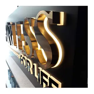 Advertising Customized Stainless Steel Advertising Sign 3D Led Backlit Letter Sign Metal Sign Letter