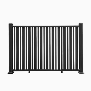 Instalasi DIY kontemporer besi tempa hitam pagar taman rumah sekitar pagar pelat baja pagar langkan pegangan tangan - Product Image 5