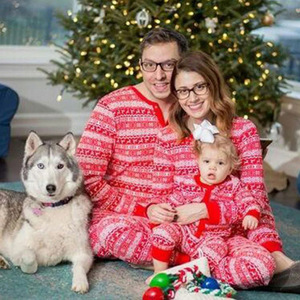 Custom Christmas Nordic <strong>Family</strong> <strong>Matching</strong> Pajamas Set Polyester Sleepwear for Men Women Kids Xmas Pjs Dropshipping POD MOQ 1PC <strong>Pj</strong> - Product Image 1