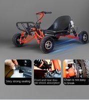 Kart Tout-Terrain de Drift 90 cm³ avec Suspension à Bras Amortisseur, Moteur Essence 2 Temps, Démarrage à Tirette, Type Buggy