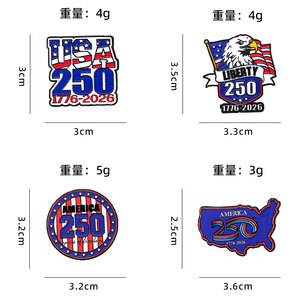 Factory Direct Custom USA 250th Anniversary Enamel Pins - ODM OEM Patriotic American Themed Badges - Product Image 2