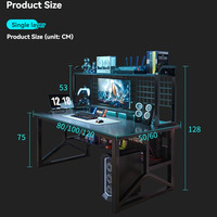 Bureau d'ordinateur de sport électronique pour enfants et adultes table de jeu et chaises personnalisées avec double couche de rangement