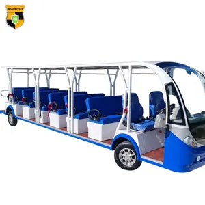 23 مقعد الكهربائية مكوك سيارة السياحية الطبيعة بارك 72V الكهربائية حافلة مكشوفة للجولات السياحية