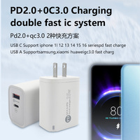 Offre Spéciale 25W chargeur de téléphone double Ports A + C QC3.0 PD type-c adaptateur charge rapide chargeur USB prise américaine pour iphone adaptateur de voyage
