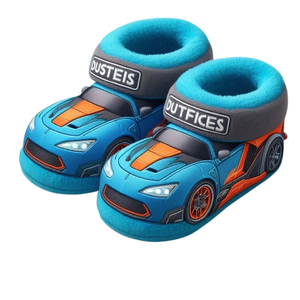 Children Plush Winter Custom Plush <strong>Slipper</strong> Cartoon Design <strong>Car</strong> <strong>Slipper</strong> - Product Image 2