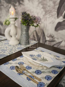 AURORA GLEAM PLACEMATS Natural Style Floral Print Home Decoration Wedding <b>Garden</b> Party Table Runner Placemat - Product Image 2