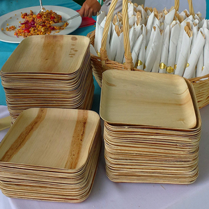 Platos y Tazones Desechables Biodegradables Ecológicos de Alta Calidad, Kits de Artículos para Fiestas con Juego de Cubiertos de <span class=keywords><strong>Madera</strong></span> - Product Image 2