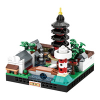 Maestro Conjunto de Bloques de Construcción MOC de 321 Piezas, Edificio Cultural Sofisticado, Pagoda de Zhejiang, Bloques de Construcción Extra Grandes