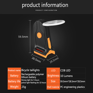 Riding Warning <b>Light</b> IPx2 Waterproof <b>USB</b> Charge Cycling Taillight Bike <b>LED</b> <b>Light</b> 16patterns Choose Bicycle Rear <b>Light</b> Night - Product Image 4