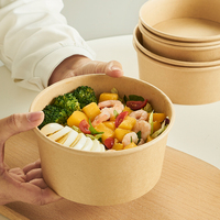Papiers chale Deckel Benutzer definierte Dimension Verpackung Lebensmittel Einwand ige Fast-Food-Salats ch üssel Food Grade Bowl und White Craft Paper Brotkorb
