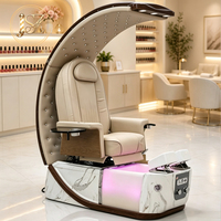 Chaise de soin des pieds professionnelle de luxe moderne noire, chaise de pédicure électrique réglable avec massage pour salon de manucure