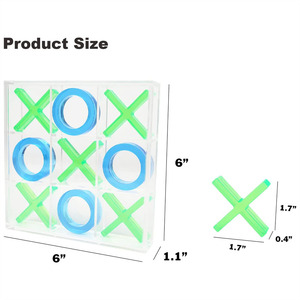 Custom Transparent <strong>Tic</strong> <strong>Tac</strong> Toe Board Game Clear Classic X and O Game Set Family Fun Game <strong>Mini</strong> Travel Set for Adults and Kids - Product Image 6