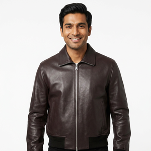 Men 2026 <b>Winter</b> Fashion Casual Customized Professional Made Genuine <b>Leather</b> Made New Arrival <b>Leather</b> <b>jacket</b> for men - Product Image 1