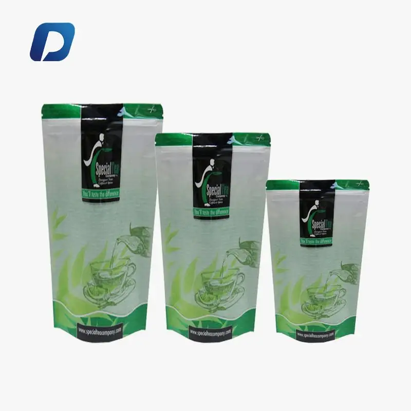 Sachets d'emballage de thé Oolong vert Mylar, pochette debout, personnalisés pour poudre de Matcha