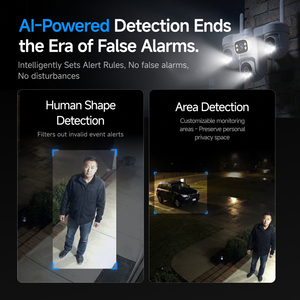 Caméra <span class=keywords><strong>de</strong></span> sécurité WiFi 12MP à 4 objectifs et écran quadruple Vstarcam O-KAM Pro avec suivi humain IA, caméra PTZ CCTV extérieure, vente en gros d'usine CS623FR - Product Image 3