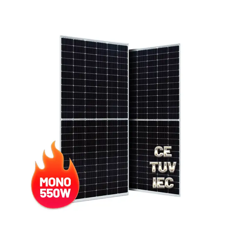 Paneles solares de doble cara para sistema de energía Solar, placa fotovoltaica de doble vidrio, 480w-500w, célula en red