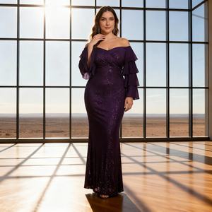 Middle East Luxury Custom Elegant Sequins Embroidery Polyester Abaya <b>for</b> <b>Muslim</b> <b>Women</b> Wholesale <b>Dress</b> - Product Image 4