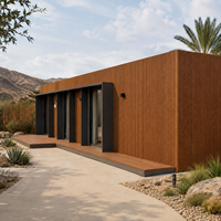 Cabane de villégiature moderne, maison préfabriquée en conteneur, maison miniature de luxe de 40 pieds, unité de logement en conteneur maritime avec terrasse