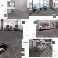 Dalles de moquette modulaires, moquette carrée à boucles en nylon, antidérapante, à coller soi-même, pour la rénovation de bureaux, d'hôtels et d'espaces commerciaux