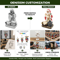 Figurine de Père Noël tenant un bébé emballé avec une lanterne décorative, décoration de table rustique pour les fêtes