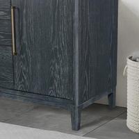 Kabinet Vanity Kamar Mandi Kayu Solid Modern Mewah dari Kayu Walnut Red Oak dengan Lampu LED