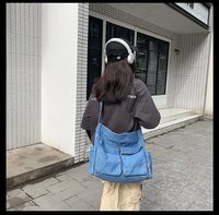 Sacs à bandoulière décontractés en toile denim grande capacité à motif bonbons pour adolescents, garçons et filles, fabriqués en usine BSCI
