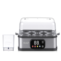 Cuiseur à œufs électrique RAF 300W pour jusqu'à 8 œufs avec affichage numérique, fonctionnement facile, protection contre la surchauffe pour un usage domestique