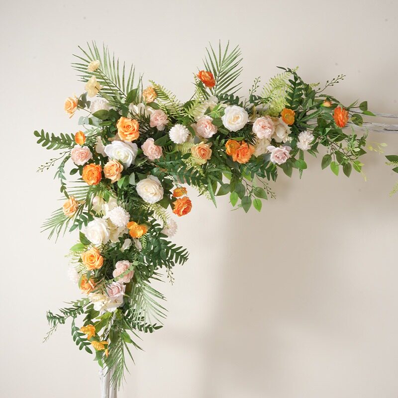 Orange green triangular flower-1m1m