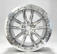 Jantes forgées Y-Spoke en aluminium 6061 T6 usiné, finition argentée, 17, 18, 20 pouces, 6x139.7, 5x127, avec beadlock simulé et véritable pour Wrangler, Silverado, Tank300