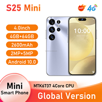Mini Teléfono Móvil S25 Compacto de 4.0" 480*954, 4+64GB, Cámara HD, Versión Global, Red 4G, GPS, Mini Smartphone Android con Doble SIM