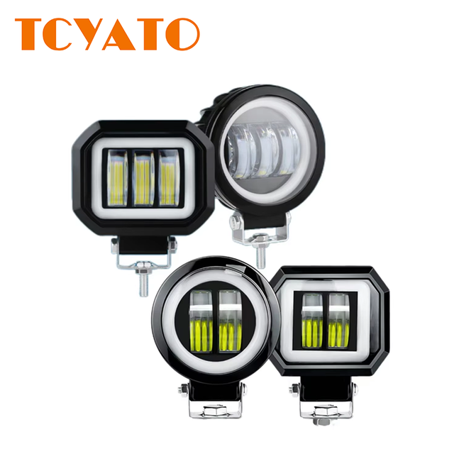 TCYATO Car Headlight LED Work Light Waterproof Spotlights Offroad Motorcycle Auto Truck-Flood Driving Fog Led Bulbs for Cars