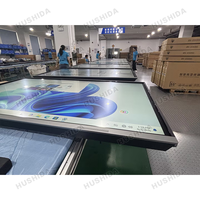 Tableau blanc interactif numérique intelligent HUSHDIA 86 pouces 4K UHD avec écran tactile, système d'exploitation Android 14, verre trempé en aluminium pour une utilisation en classe