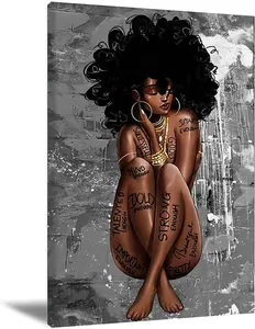 Black Queen Poster Afro amerikaner Wand kunst Black Girl Leinwand Malerei Black Woman Wall Wohnzimmer dekorative Malerei